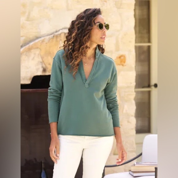 Frank and Eileen Patrick Popover size Large L Rosemary Green terry - Picture 1 of 7